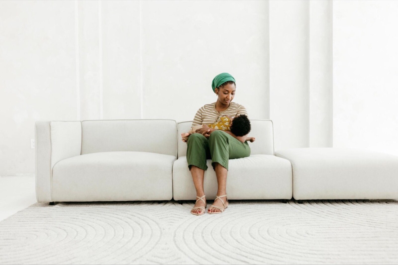 Children wearing focus headbands working alongside a parent